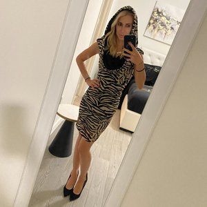 Patricia Field Hooded Tiger Print Dress